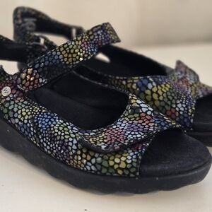 Wolky Colorful Patterned Sandals Sz 38